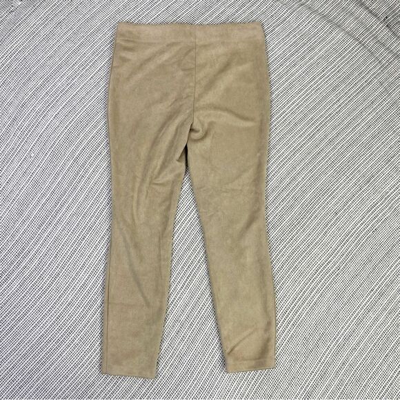 Max Studio Faux Suede Microfiber Pull On Ankle Pants Tan Large - Picture 4 of 9